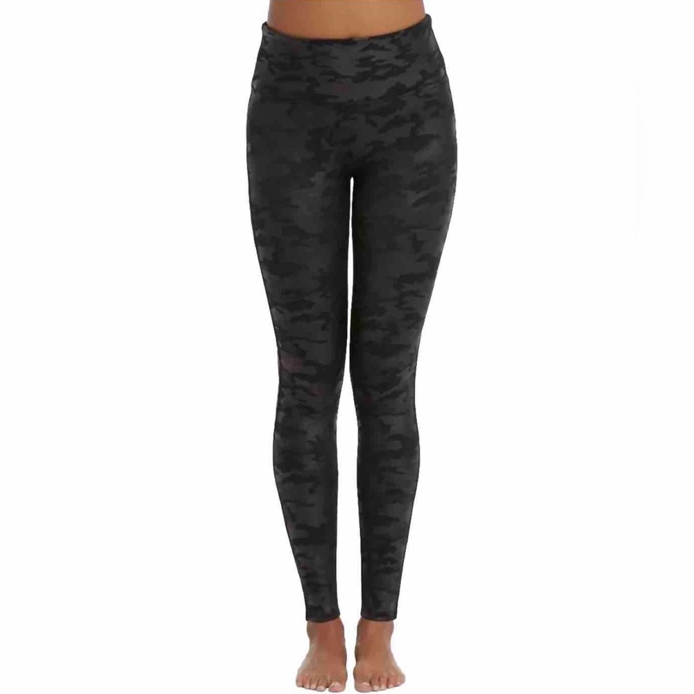 SPANX Faux Leather Camo Legging In Black Women’s Nylon Size XS